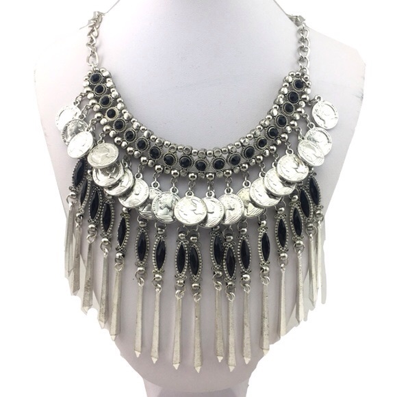 Jewelry - Bundle Of 3 Silver Coin Gypsy Dangle Necklaces